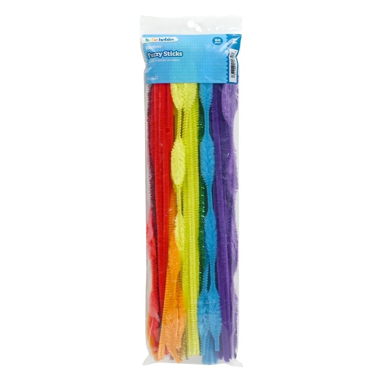 Hello Hobby Fuzzy Sticks, 60 Count, Assorted Multicolor Chenille Stems for Kids Crafts and DIY Pr... | Walmart (US)