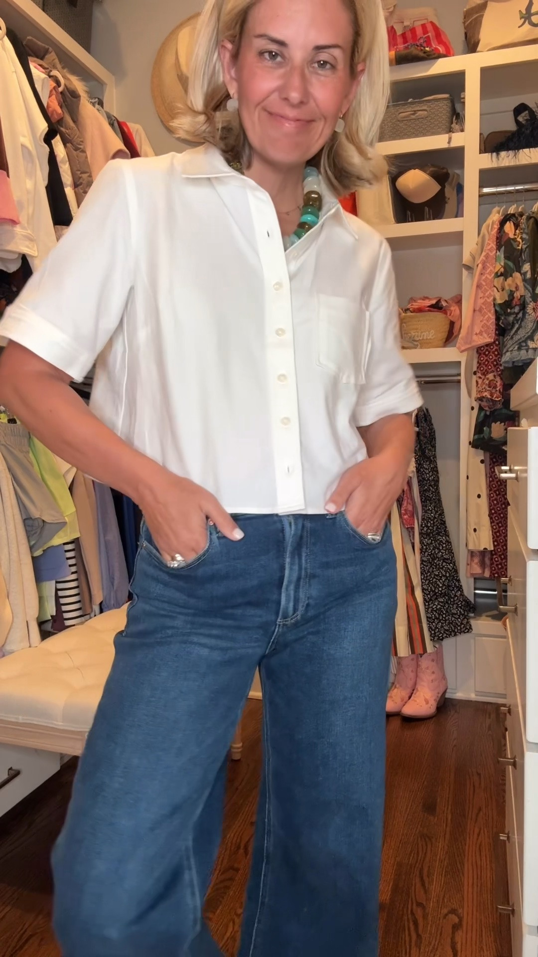 I think this should be our uniform…endless styling possibilities with a white top and jeans. 

Sizing:
Tip - small
Jeans - 26P
Sneakers - 8 tts 

Go-to Jeans: 
Paige Anessa - 26P
Colette Shorts - 27
Galway - 26P
Becca - 26
Mother - 26P
Magic Fabric - 26P

Codes:
*Lilla P - CMLP15
*Avara - mixandmatch15
*Erin McDermott- mixandmatch

#LTKdayinmylife #LTKSeasonal #LTKOver40 #LTKOver40 #LTKstorytime #LTKdayinmylife