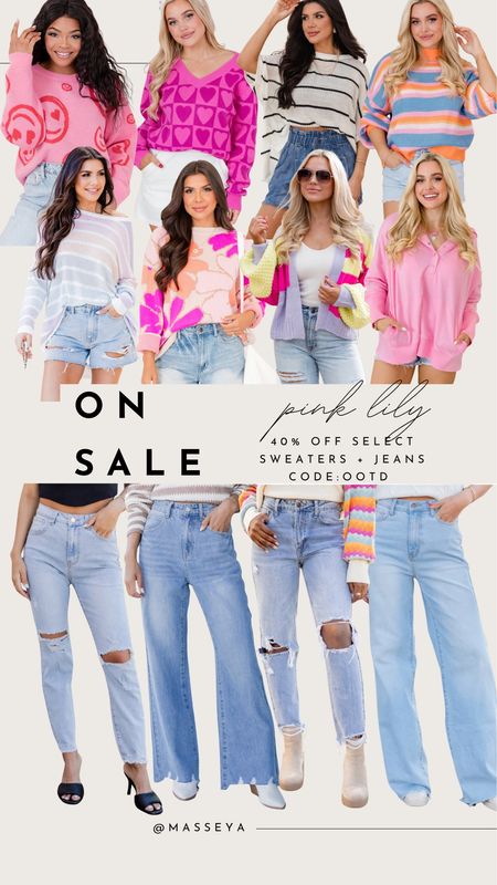Save up to 40% on select sweater and jeans from Pink Lily with code: OOTD 

spring style, spring outfits, denim, jeans on sale, spring sweaters, casual style, affordable outfits, Amber Massey 

#LTKfindsunder50 #LTKstyletip #LTKfindsunder100
