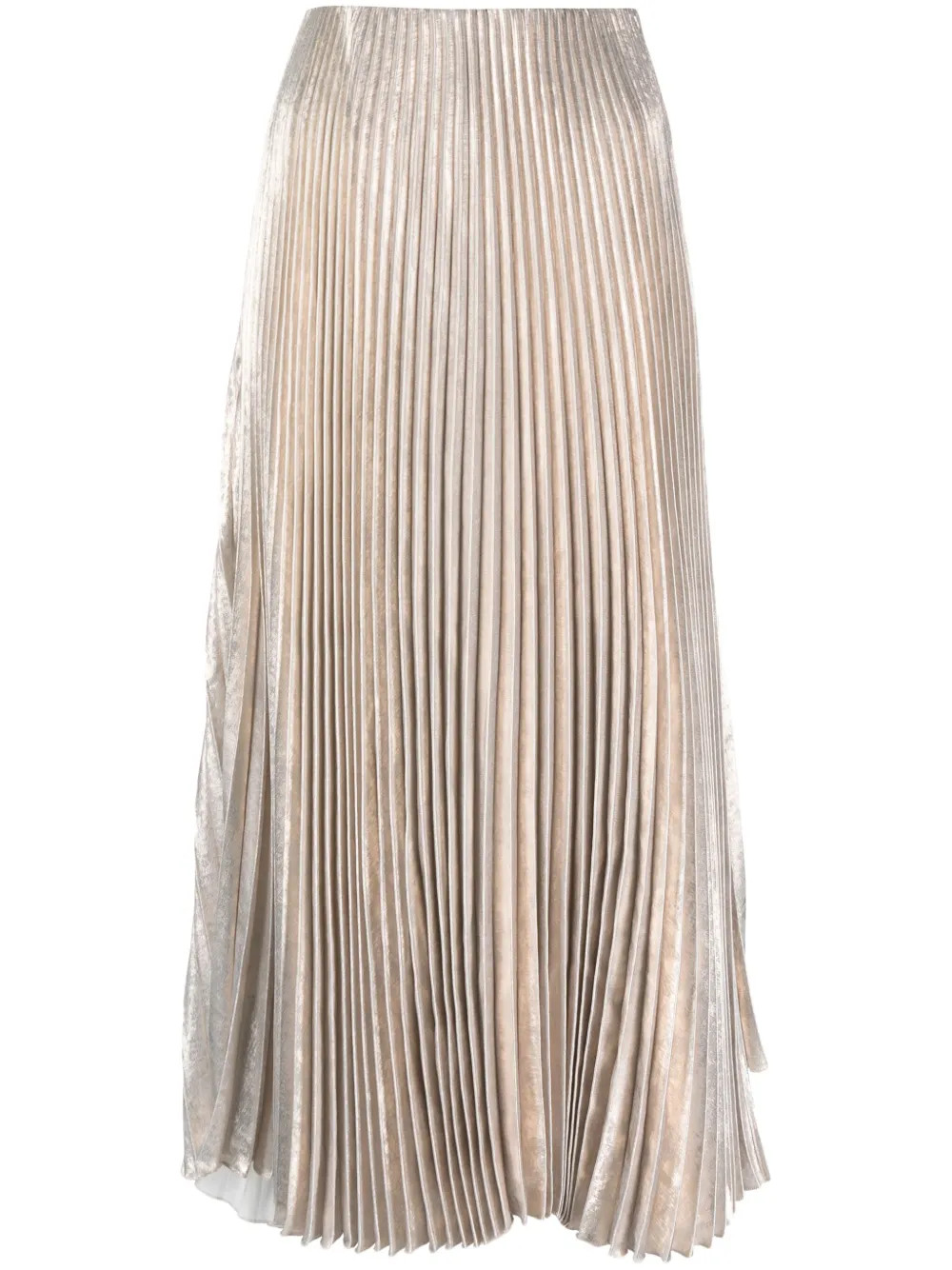 metallic-effect pleated midi skirt | Farfetch Global