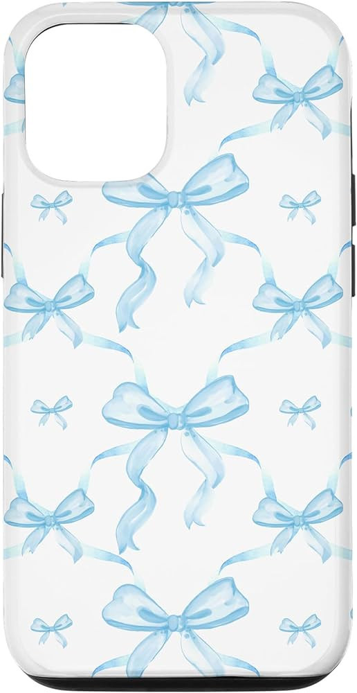iPhone 13 Aesthetic Light Blue Ribbons and Bows in Watercolor Case | Amazon (US)