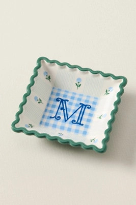 Georgia Monogram Stoneware Trinket Dish | Anthropologie (US)