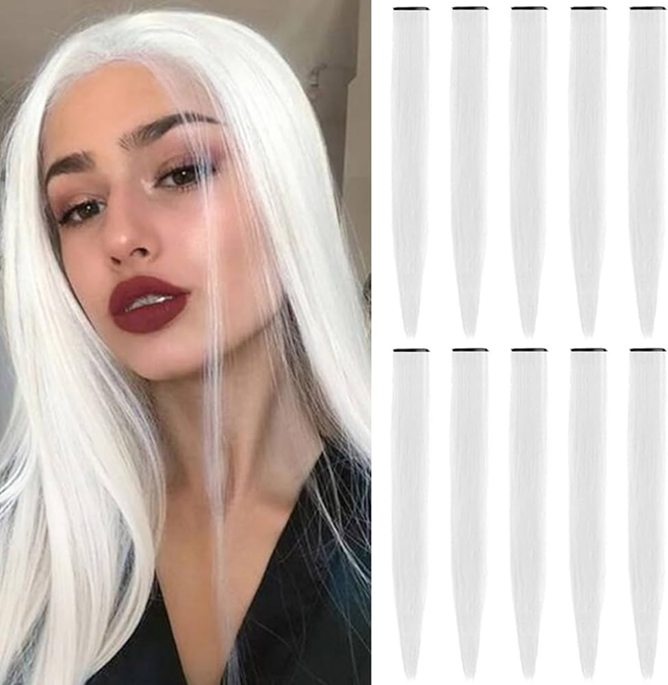 TOFAFA 22 inch Colored Hair Extensions, Multi-colors Party Highlights Clip in Synthetic Hair Exte... | Amazon (US)