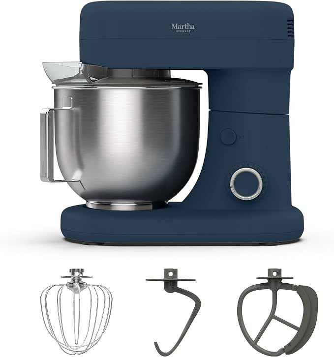 Martha Stewart 5.3Qt Stand Mixer, 12-Speed Tilt-Head Electric Kitchen Mixer with Stainless Steel ... | Amazon (US)