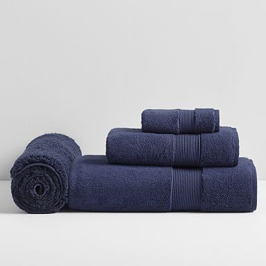 Sustainably Sourced  Fair Trade  Organic  Quick-Dry Towel & Bath Mat Set - Classic Navy       Lim... | Pottery Barn Teen