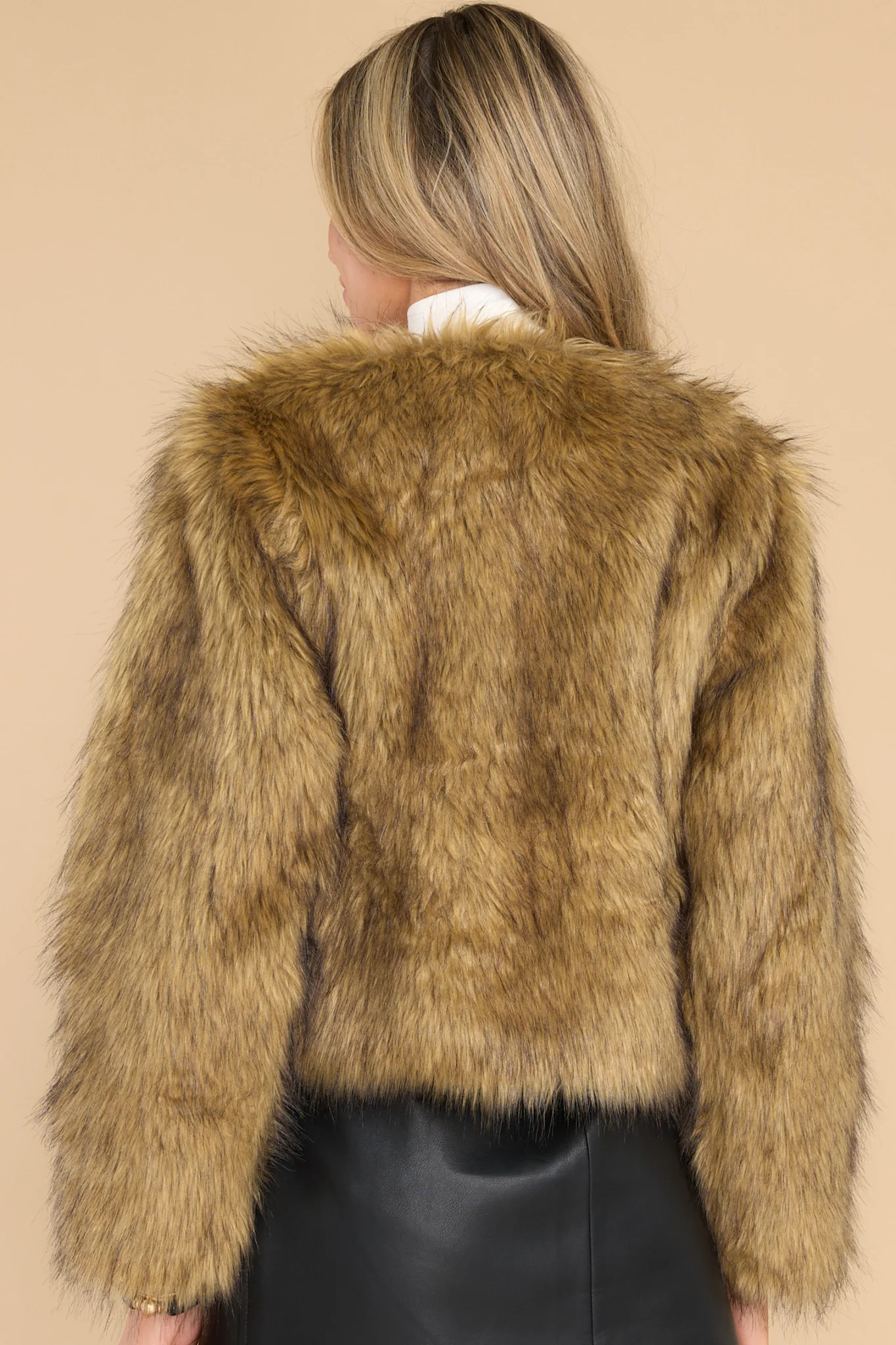 My Heart's Desire Brown Faux Fur Jacket | Red Dress 
