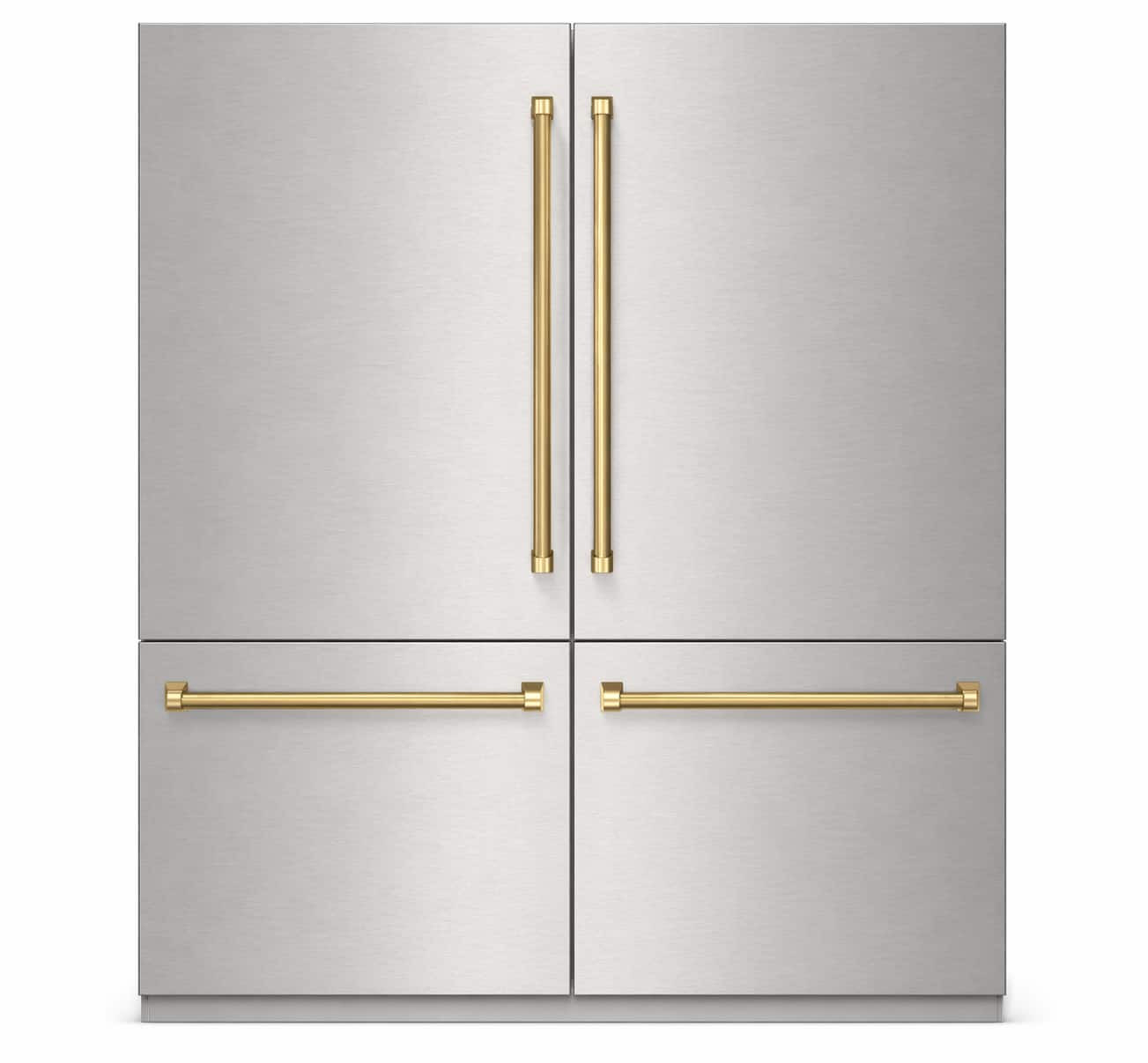 Kucht - 72 in. Refrigeration Set — 36. in. Refrigerator & 36 in. Freezer - Stainless Steel Panels and Gold Handles Included - Stainless Steel and Gold | Best Buy U.S.