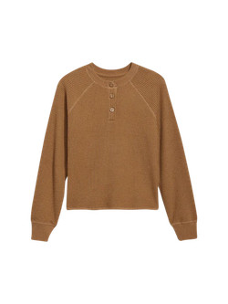 Thermal-Knit Raglan-Sleeve Henley T-Shirt for Women | Old Navy (US)