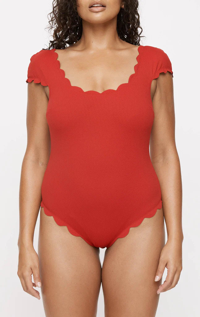 Scalloped Mexico Maillot in Scooter | Marysia Swim