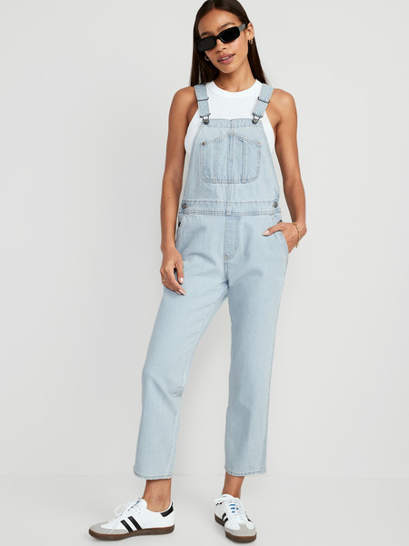 Slouchy Straight Ankle Jean Overalls | Old Navy (US)