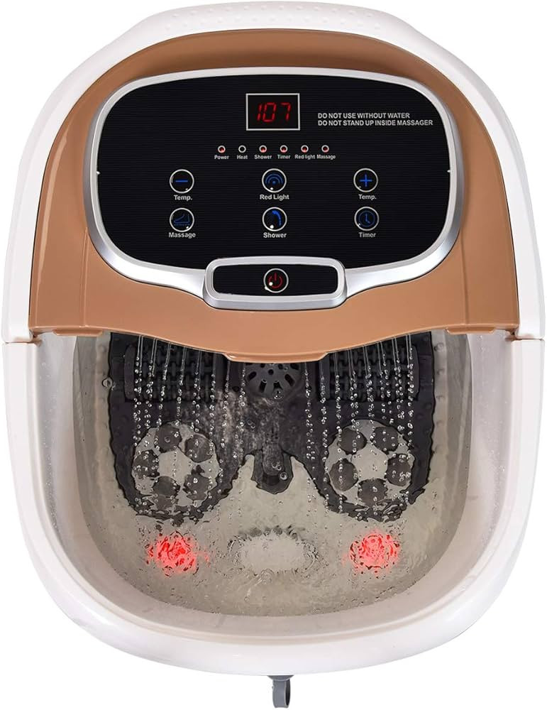 Giantex Foot Spa Bath Massager 3 in 1- Heat, 6 Motorized Massage Rollers, Adjustable Water Shower... | Amazon (US)