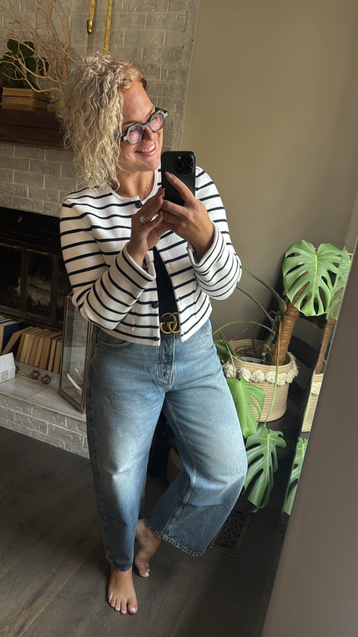 Coffee fit for a cooler Fall morning. 

Denim I’m wearing my true size. Very rigid with no stretch. Full button fly. I’m 5’3 and they hit right at my ankle. 

Cardigan is a favourite! Have it in so many colours. Wearing a medium. Sleeves are LONG, but I just cuff them. Thick knit material perfect for cooler weather  

#LTKworkwear #LTKcanada #LTKstyletip