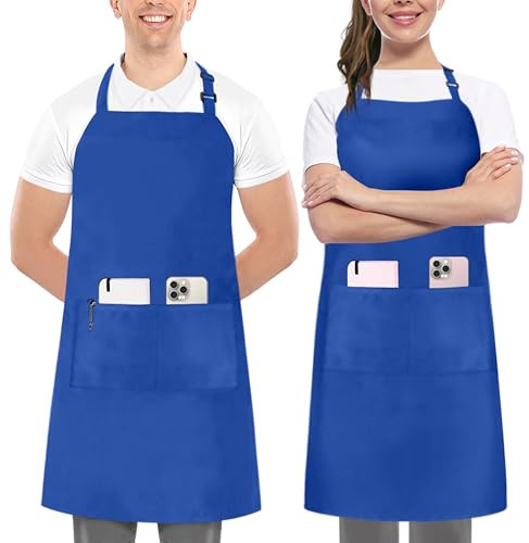 Amazon.com: Utopia Kitchen 2 Pack Bib Apron, Adjustable with 2 Pockets, Water and Oil Resistant, ... | Amazon (US)