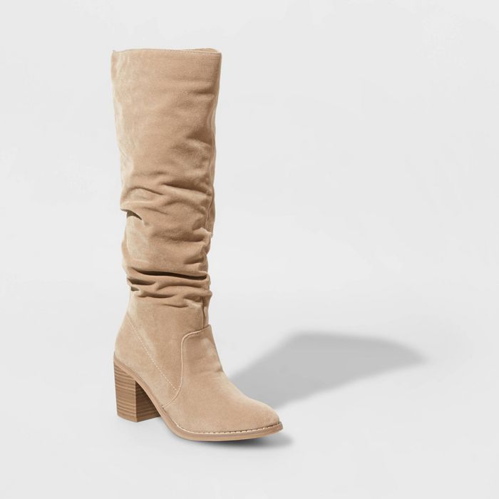 Women&#39;s Lainee Heeled Scrunch Boots - Universal Thread&#8482; Taupe 7 | Target