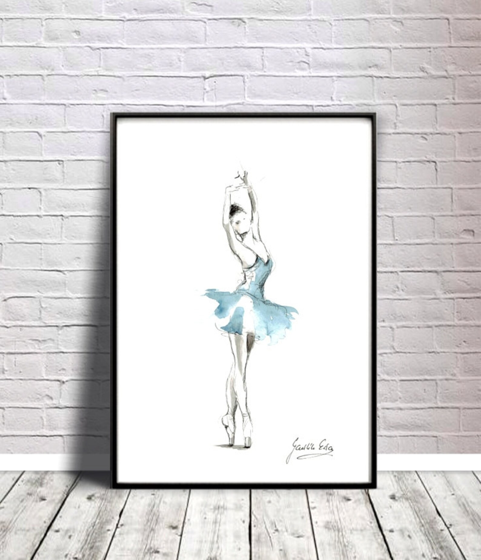 Ballerina Print, Blue Tutu Ballerina, Ballerina Artwork, Ballerina Wall Art, Ballerina Picture, D... | Etsy (US)