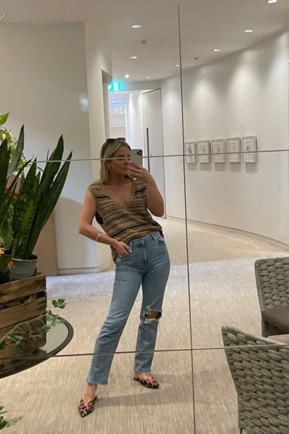 Spring outfit inspo, knitted vest, ripped jeans, straight jeans, v-neck jumper, sleeveless sweater, knitted top, beige knitwear, mom jeans, cropped jeans, summer outfit, mules, ballet pumps, leopard print flats, boden, rag and bone, ganni, oliver bonas, Abercrombie

#LTKfit #LTKSeasonal #LTKeurope