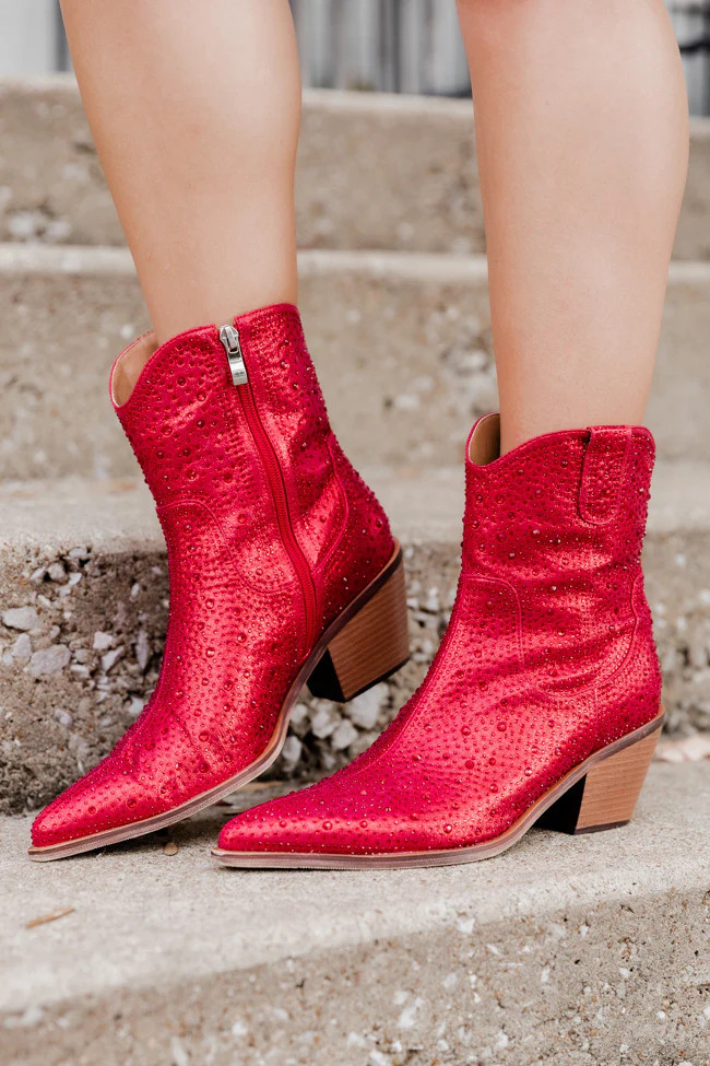 Rhegan Red Sparkle Boot FINAL SALE | Pink Lily
