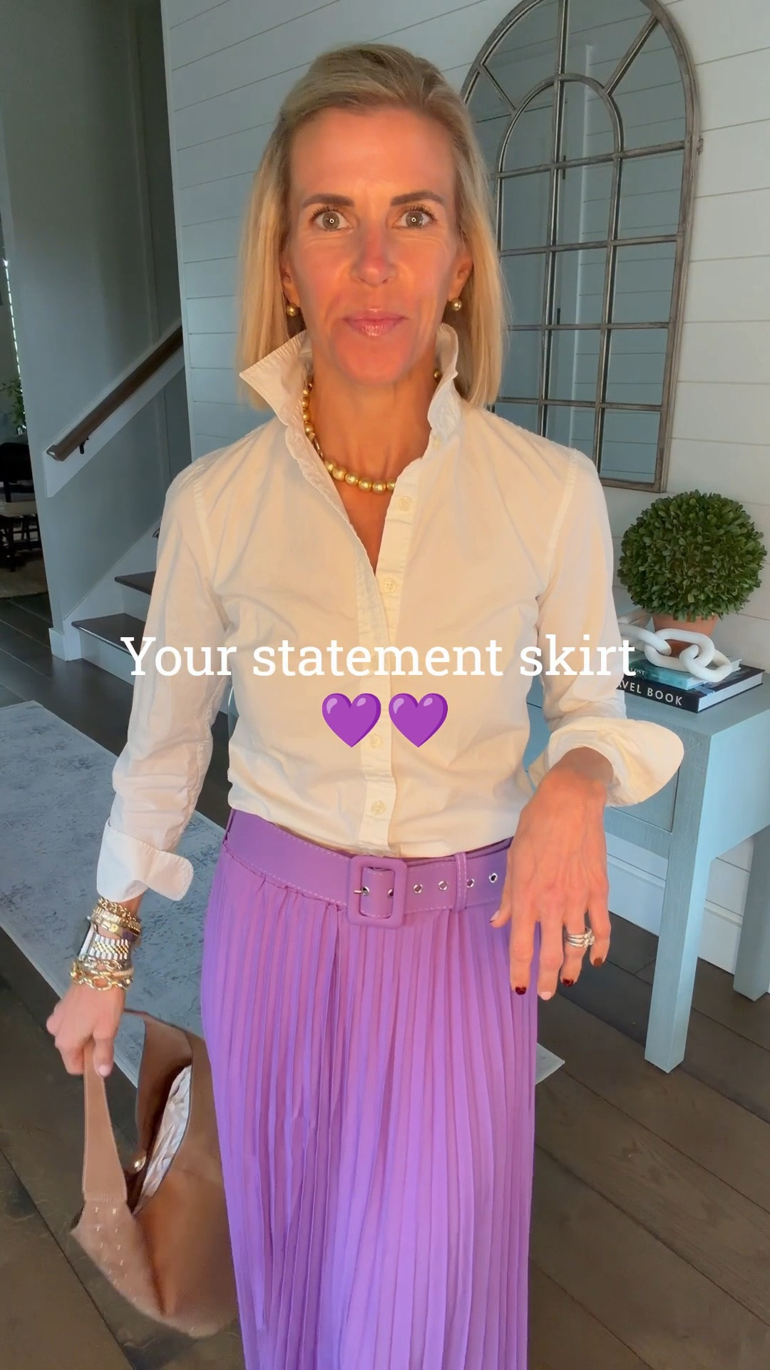 This skirt makes the perfect statement. Wearing the XS and I just love it. It is longer. I am 5’5” and it was about in the floor for me when barefoot. So many styling options and the color is A+ 💜💜 @Walmart

#LTKootd #LTKOver40 #LTKWorkwear