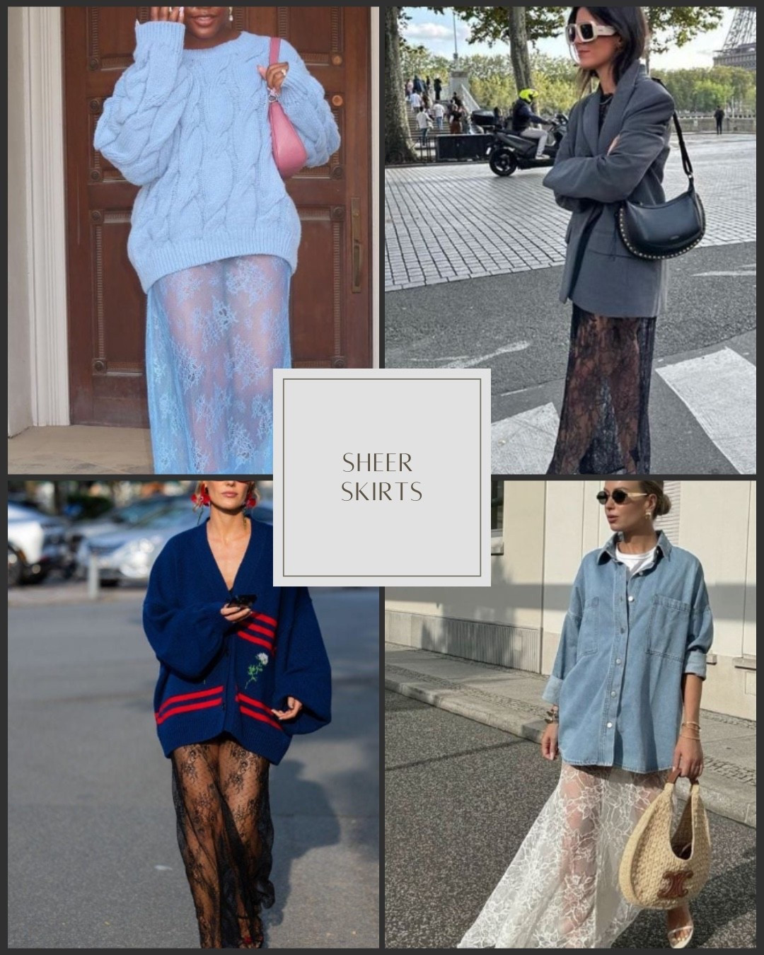 2025 FALL TRENDS 🍂 Sheer skirts. Easy to dress op or down & helps add some texture to a monochrome look. Pro tip, try pairing with something oversized up top to make this look feel more casual. 




Fall outfit ideas, autumn outfit inspo 

#LTKSeasonal #LTKMidsize #LTKStyleTip