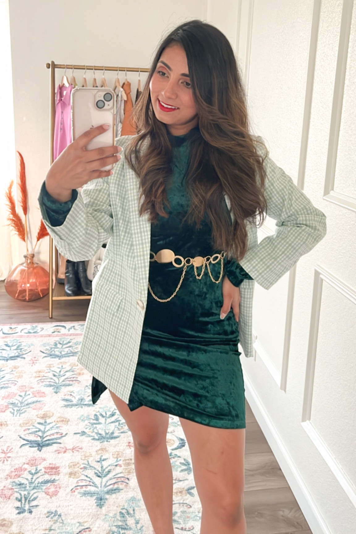 Holiday velvet dress | plaid blazer

#LTKunder50 #LTKHoliday #LTKsalealert