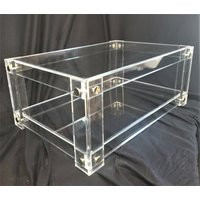 Acrylic Coffee Table ""Button Line"" Style 36"" X 30"" 18""H Made To Order Custom Sizing Never A Pro | Etsy (US)