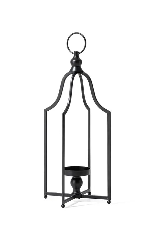 Glitzhome Modern Farmhouse Metal Decorative Lantern Candle Holder in Black at Nordstrom, Size Large | Nordstrom