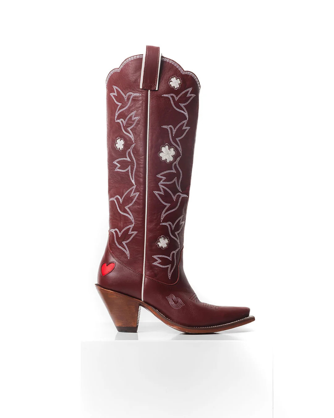 Honey Boot - Wine/White | Women's Tall Cowboy Boots | Besita Boots | Besita Boots