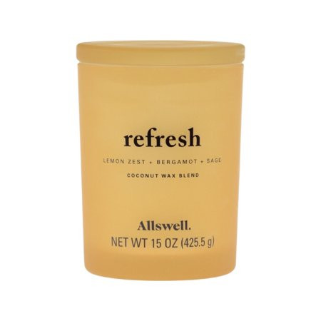 Allswell 15oz Scented 2-Wick Spa Candle - Refresh (Lemon Zest + Bergamot + Sage) | Walmart (US)