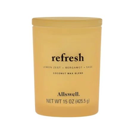 Allswell 15oz Scented 2-Wick Spa Candle - Refresh (Lemon Zest + Bergamot + Sage) | Walmart (US)