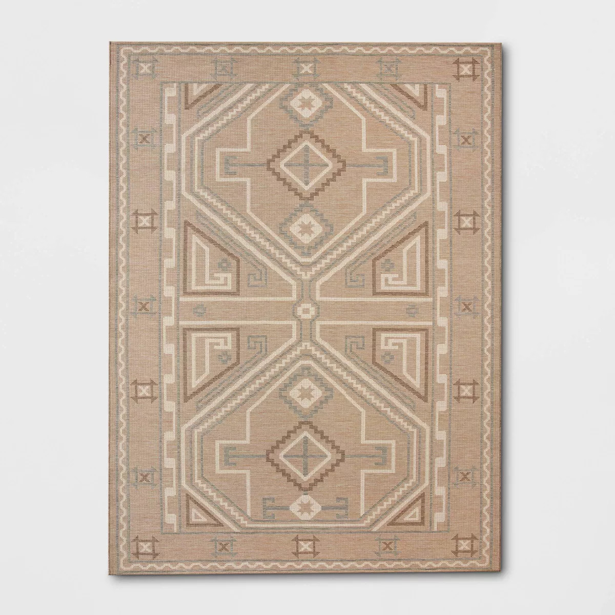 Modern Persian Linen Tonal Rectangular Woven Outdoor Area Rug Multicolor Naturals - Threshold™ | Target