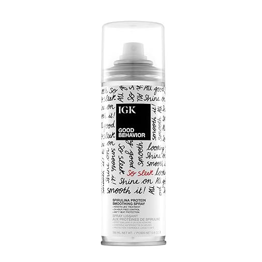 IGK GOOD BEHAVIOR Spirulina Protein Smoothing Spray | Keratin Like Treatment + Frizz Control + He... | Amazon (US)