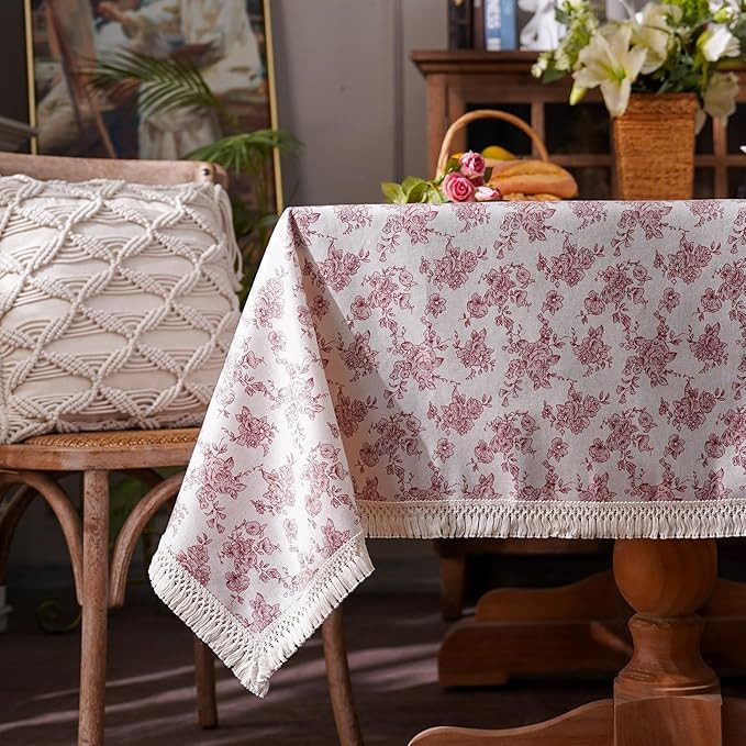 ARTABLE Vintage Tablecloth Rectangle Waterproof Oil Proof Farmhouse Style Table Cover for Kitchen... | Amazon (US)