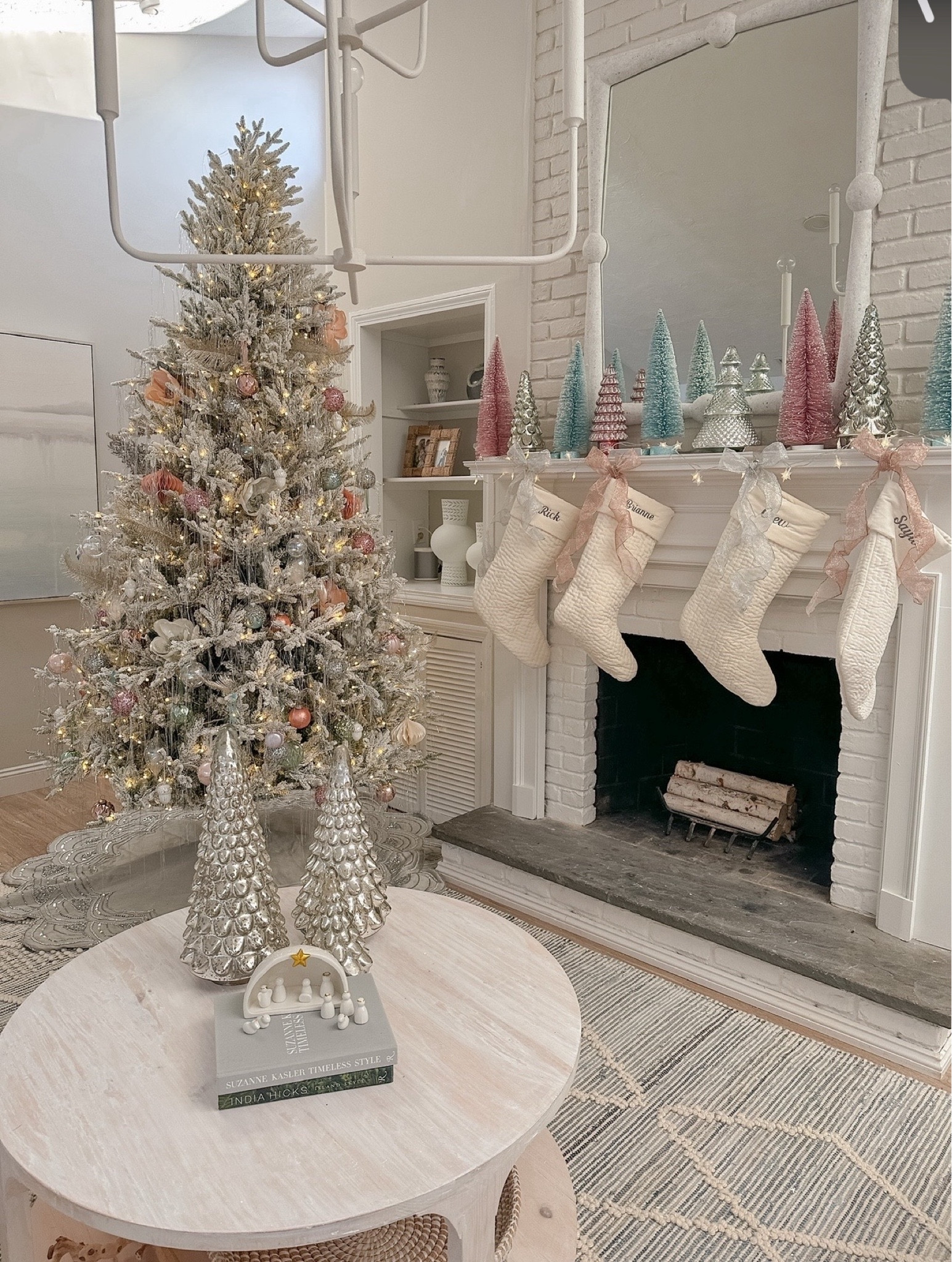 Faux white flocked Christmas tree and pastel holiday decor theme; the BEST flocked tree with a twinkle light setting. There are two flocked options  at Home Depot from the Home Decorators brand but mine is the only Fraser Fir style, which is the most attractive one. 

Fake Christmas tree, flocked tree, pink Christmas, metallic Christmas, McGee & Co holiday, Target holiday, pre-lit Christmas tree

#LTKHoliday 

#LTKHome #LTKSeasonal