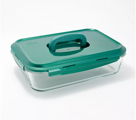 LocknLock 9x13 Glass Dish w/ Domed Handle Lid - QVC.com | QVC