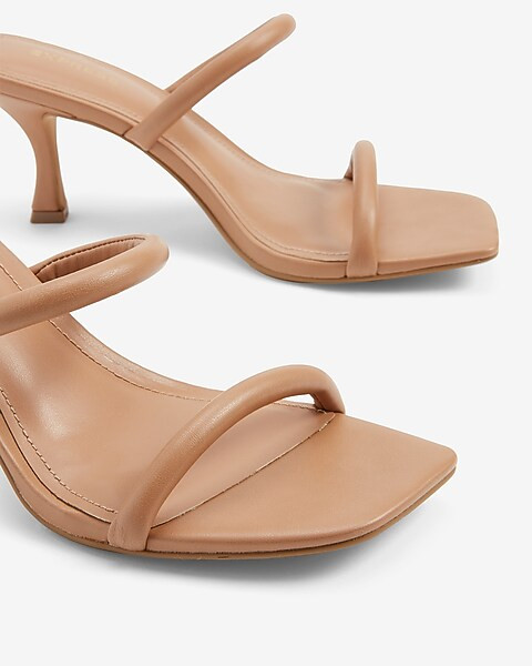 Double Tube Band Heeled Sandals | Express