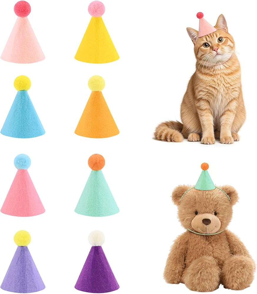 CANREVEL Mini Party Hats for Stuffed Animals Headwear, Birthday Hats Party Animal Birthday Decora... | Amazon (US)