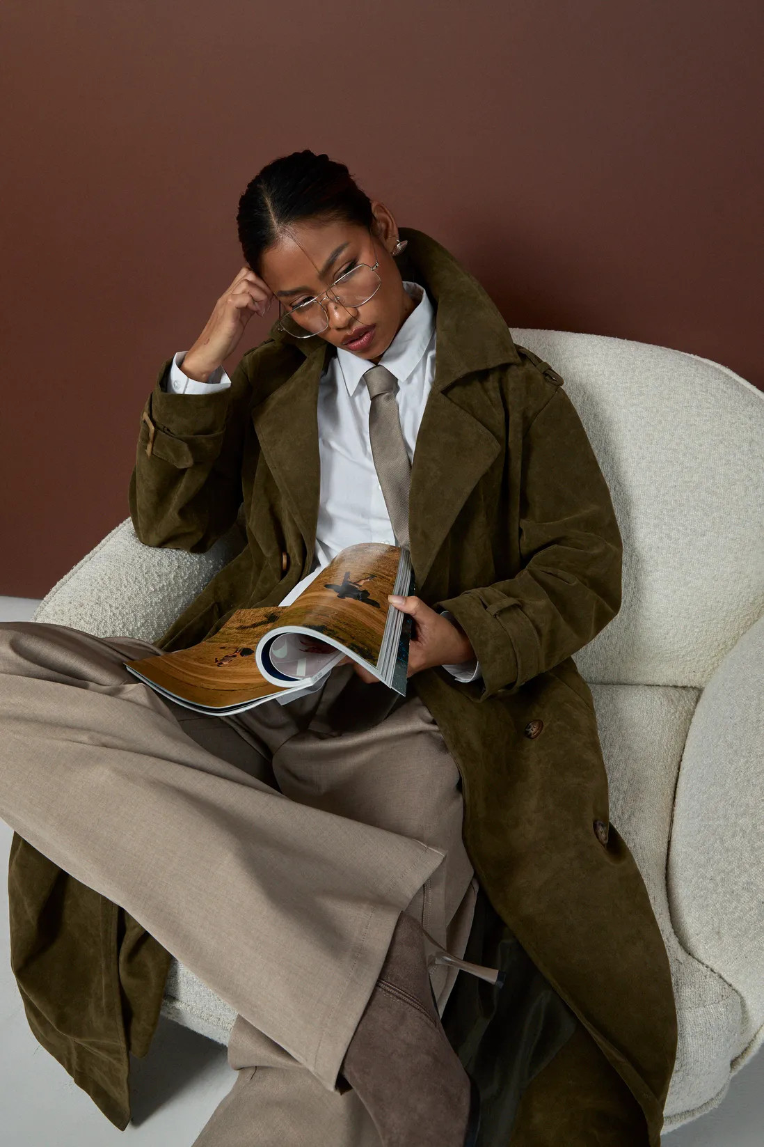 Faux Suede Trench Coat | boohoo (US & Canada)