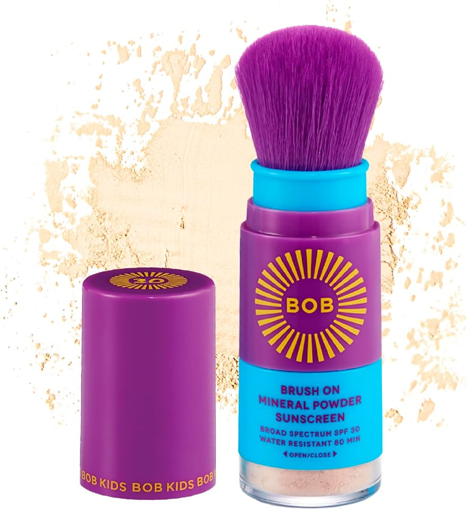 BOB KIDS SPF 30 Brush On Mineral Powder Sunscreen, Broad Spectrum, Water Resistant 80 Mins, Easy ... | Amazon (US)