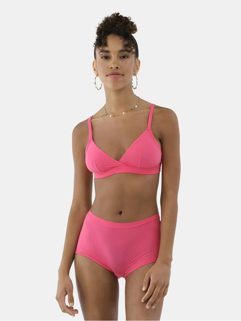 No Boundaries Fit Stretch Triangle Bralette, Sizes XS-3XL | Walmart (US)
