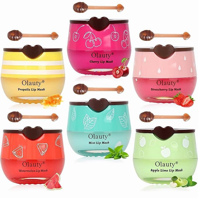 6 PCS Bee Lip Balm Lip Mask Honey Pot, Propolis Lip Mask Overnight Moisturizing Lip Balm with Sti... | Amazon (US)