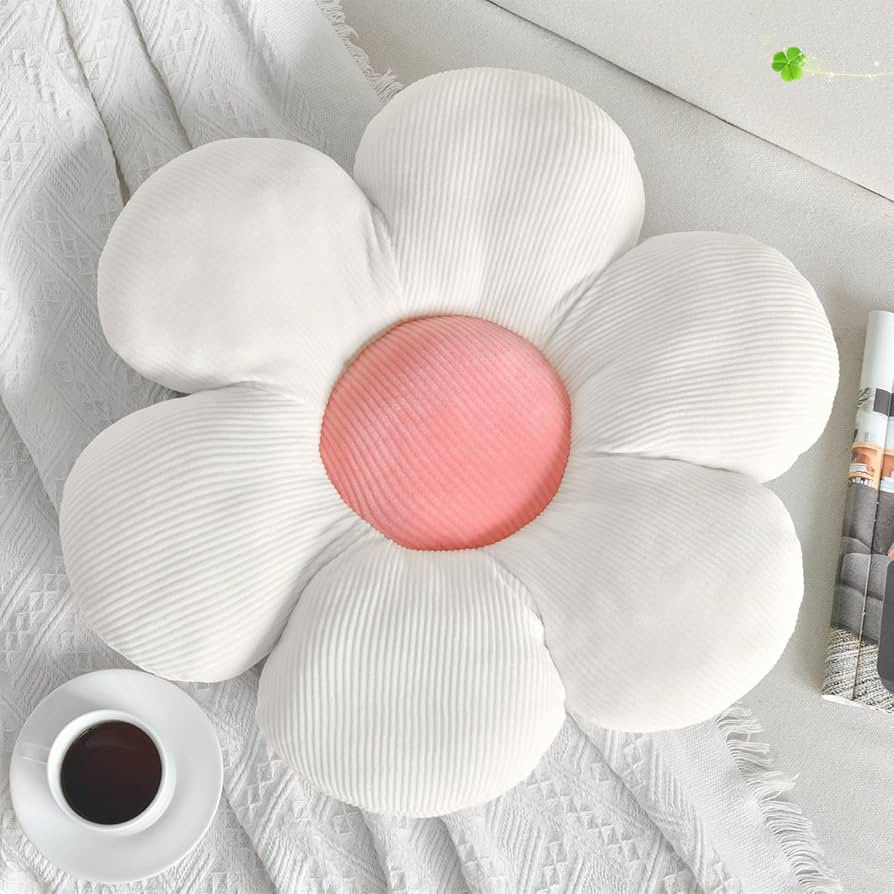Vdoioe Flower Pillow, Flower Shaped Throw Pillow Cushion Seating White Flower PlushThrow Pillow F... | Amazon (US)