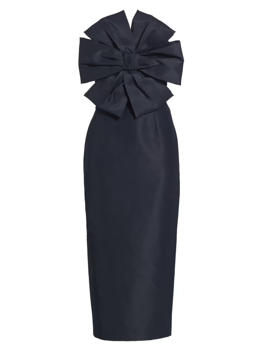 Eva Strapless Silk Midi-Dress | Saks Fifth Avenue