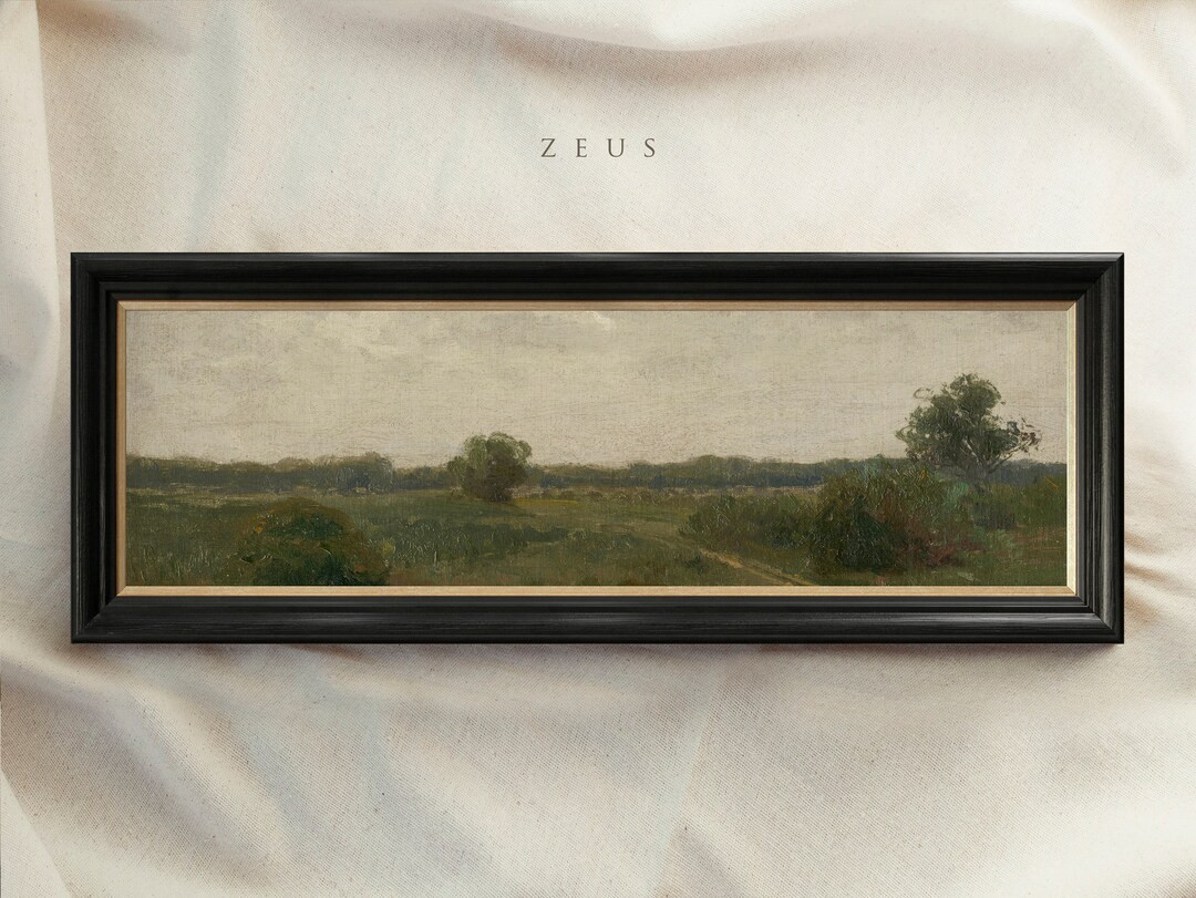 Panoramic Vintage Framed Wall Art, 10x30 Inch, 8x24 Inch, 12x36 Inch, Wide Landscape Painting, An... | Etsy (US)