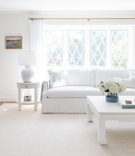 Serena & Lily Grady sofa 

We loved the tailored back and the comfy style of the two large cushions across the seat. Those clean lines when combined with the soft, romantic skirt offered a timeless look that we just love!

#LTKstyletip #LTKhome #LTKsalealert