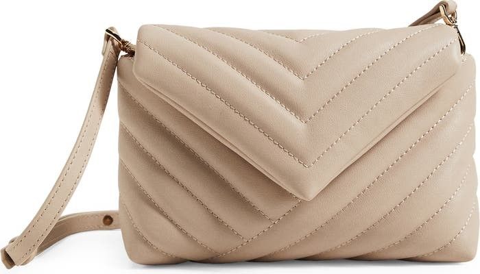 MANGO Quilted Faux Leather Crossbody Bag Beige Bag Beige Bags Pastel Spring Outfits  | Nordstrom