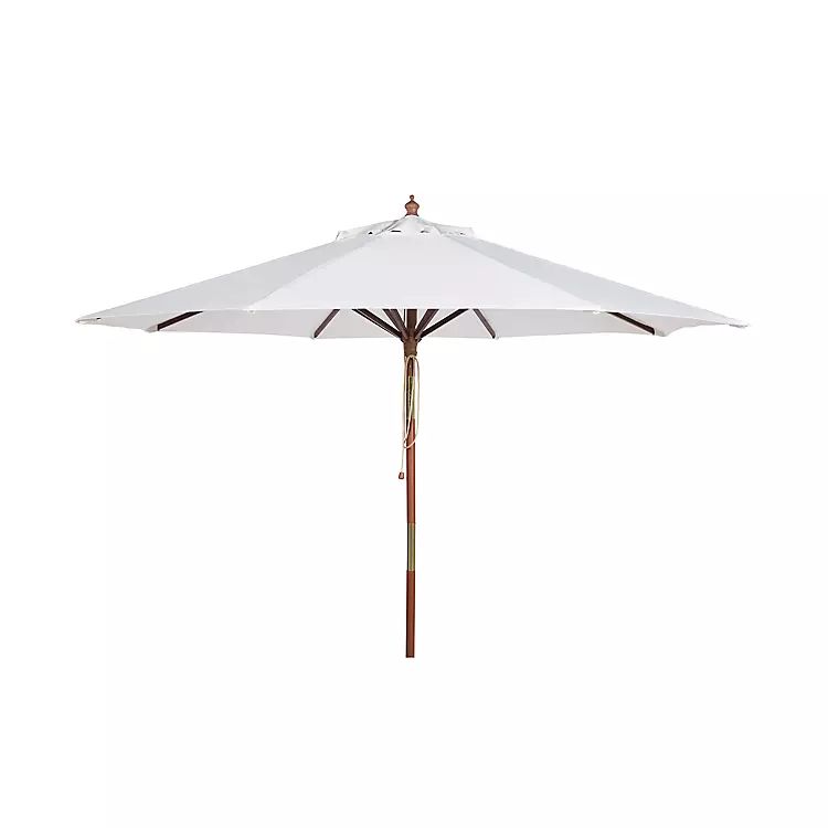 White 9 ft. Eucalyptus Outdoor Umbrella | Kirkland's Home