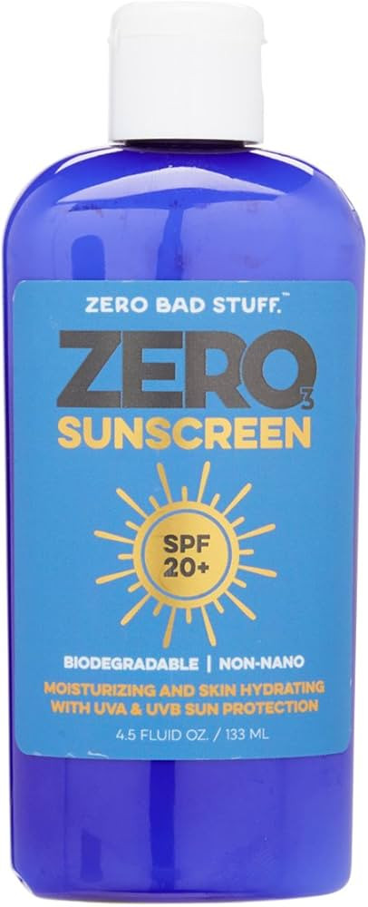ZERO All Natural 4 ingredient Sunscreen with Coconut Oil, Shea Butter, Zinc Oxide, Beeswax | Amazon (US)