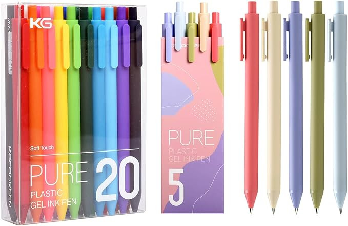Kaco 25 Colored Gel Pens Multi-color Ink Fine Point 0.5mm Stationery School Office Supplies | Amazon (US)