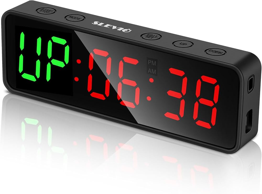 Portable Gym Timer, Fitness Timer Clock with Built-in Powerful Magnet, Large LED Digital Anti Ver... | Amazon (US)