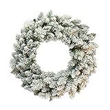 Puleo International 24" Artificial Flocked Spruce Wreath Christmas Décor with 110 Tips, Green | Amazon (US)